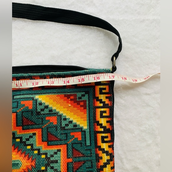 Boho Western Aztec Woven Colorful Shoulder Bag - Picture 5 of 7